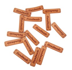 Angel Çanta Aksesuar 10'Lu Suni Deri Klasik Etiket 1X4 Cm - Angel Çanta Aksesuar