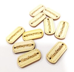 Angel Çanta Aksesuar 1.1X2.3 Cm Cm Ahşap Etiket 1 Adet No:2 - Angel Çanta Aksesuar