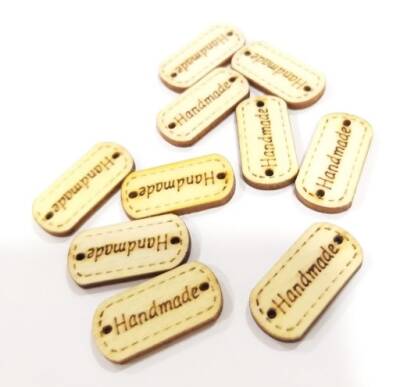 Angel Çanta Aksesuar 1.1X2.3 Cm Cm Ahşap Etiket 1 Adet No:2 - 1