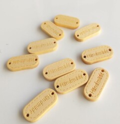 Angel Çanta Aksesuar 1.1X2.35 Cm Ahşap Etiket 1 Adet No:5 - Angel Çanta Aksesuar