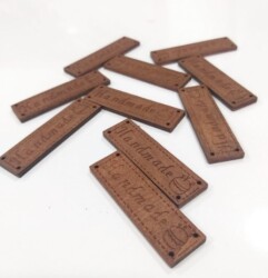 Angel Çanta Aksesuar 1,8X6,2 Cm Ahşap Etiket 1 Adet No:1 - Angel Çanta Aksesuar