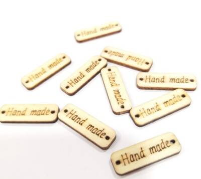 Angel Çanta Aksesuar 1X3 Cm Ahşap Etiket 1 Adet No:4 - 1