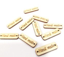 Angel Çanta Aksesuar 1X3 Cm Ahşap Etiket 1 Adet No:4 - Angel Çanta Aksesuar