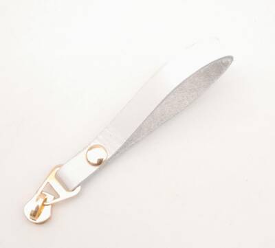 Angel Çanta Aksesuar Beyaz Renk Gerçek Derili Light Gold Döngülü Fermuar Başı - 1