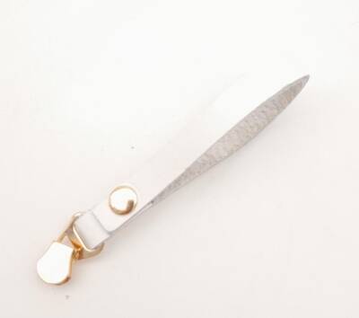 Angel Çanta Aksesuar Beyaz Renk Gerçek Derili Light Gold Döngülü Fermuar Başı - 3