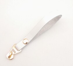 Angel Çanta Aksesuar Beyaz Renk Gerçek Derili Light Gold Döngülü Fermuar Başı - Angel Çanta Aksesuar