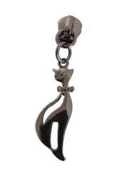 Angel Çanta Aksesuar Füme Fermuar Başı Kedili - Angel Çanta Aksesuar