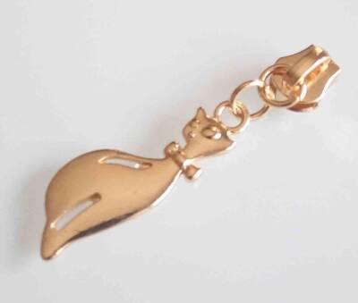 Angel Çanta Aksesuar Gold Fermuar Başı Kedili - 1