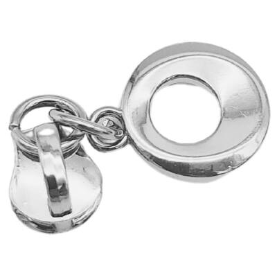 Angel Çanta Aksesuar Gümüş Renk Yuvarlak Tutmalı Fermuar Başı - 3