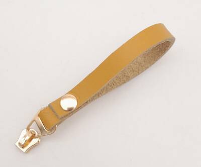 Angel Çanta Aksesuar Hardal Renk Gerçek Derili Light Gold Döngülü Fermuar Başı - 3