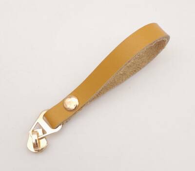 Angel Çanta Aksesuar Hardal Renk Gerçek Derili Light Gold Döngülü Fermuar Başı - 1