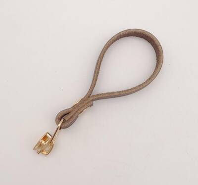 Angel Çanta Aksesuar Kahverengi Gerçek Derili Light Gold Döngülü Fermuar Başı - 2