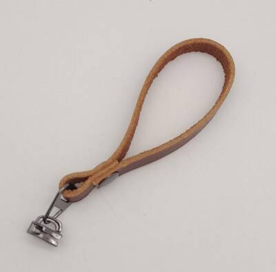 Angel Çanta Aksesuar Kızıl Kahve Renk Gerçek Derili Füme Döngülü Fermuar Başı - 2