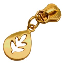 Angel Çanta Aksesuar Light Gold Renk Yaprak Model Fermuar Başı - Angel Çanta Aksesuar