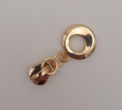 Angel Çanta Aksesuar Light Gold Renk Yuvarlak Tutmalı Fermuar Başı - 2