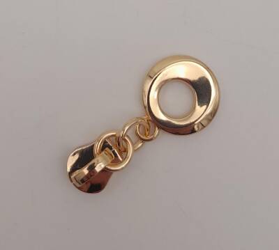 Angel Çanta Aksesuar Light Gold Renk Yuvarlak Tutmalı Fermuar Başı - 2