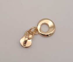 Angel Çanta Aksesuar Light Gold Renk Yuvarlak Tutmalı Fermuar Başı - 4