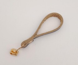 Angel Çanta Aksesuar Mor Gerçek Derili Light Gold Döngülü Fermuar Başı - 2