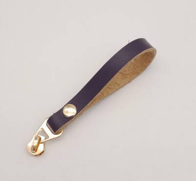 Angel Çanta Aksesuar Mor Gerçek Derili Light Gold Döngülü Fermuar Başı - 1