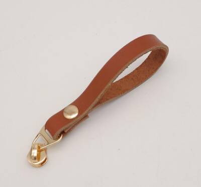 Angel Çanta Aksesuar Taba Gerçek Derili Light Gold Döngülü Fermuar Başı - 1