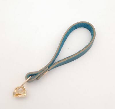 Angel Çanta Aksesuar Turkuaz Renk Gerçek Derili Light Gold Döngülü Fermuar Başı - 2