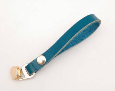 Angel Çanta Aksesuar Turkuaz Renk Gerçek Derili Light Gold Döngülü Fermuar Başı - 3