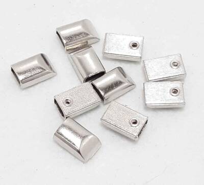 Angel Çanta Aksesuar Gümüş Renk Fermuar Stop, Büzgü Ucu (10 Adet) - 1