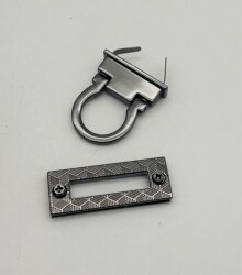 Angel Çanta Aksesuar 4.5x3 cm Halkalı Füme Renk Çanta Kilidi - 2