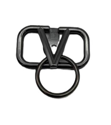 Angel Çanta Aksesuar 7x7 Cm V Marka Halkalı Füme Renk Çanta Kilidi - 1