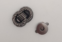 Angel Çanta Aksesuar Füme Çift Daire Mıknatıslı Kilit - Angel Çanta Aksesuar