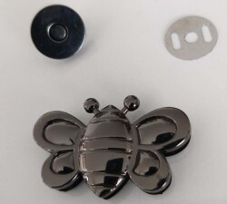 Angel Çanta Aksesuar Kelebek Model Mıknatıslı Kilit Füme - 2