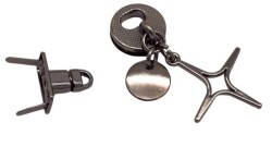 Angel Çanta Aksesuar Sarkaç Yıldız Süslü Füme Renk Çanta Kilidi - 2