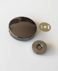 Angel Çanta Aksesuar Yuvarlak Model Mıknatıslı Kilit Füme - Angel Çanta Aksesuar