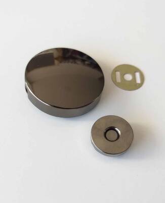 Angel Çanta Aksesuar Yuvarlak Model Mıknatıslı Kilit Füme - 1