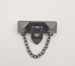 Angel Çanta Aksesuar Zincirli Füme Kilit - 1