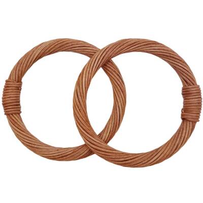 Angel Çanta Aksesuar 10.5 cm Yuvarlak Model Gerçek Bambu Çanta Sapı Taba Renk - 2