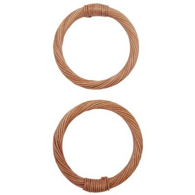 Angel Çanta Aksesuar 10.5 cm Yuvarlak Model Gerçek Bambu Çanta Sapı Taba Renk - 3