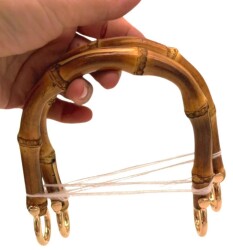 Angel Çanta Aksesuar 13 cm Çift Gerçek Bambu Çanta Sapı Halkalı - 3