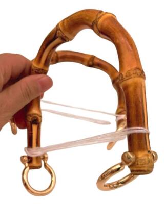 Angel Çanta Aksesuar 13 cm Çift Gerçek Bambu Çanta Sapı Halkalı - 4