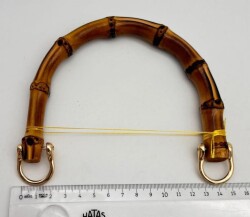 Angel Çanta Aksesuar 15 Cm Çift Gerçek Bambu Çanta Sapı Halkalı - 2