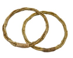 Angel Çanta Aksesuar 17 Cm Çift Gerçek Bambu Çanta Sapı Sarmal Model - 2