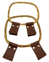 Angel Çanta Aksesuar 18 Cm Derili Gerçek Bambu Çanta Sapı - Angel Çanta Aksesuar