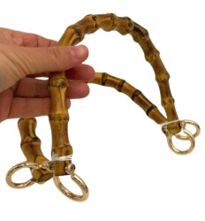 Angel Çanta Aksesuar 18X15 Cm Light Gold Halkalı Gerçek Bambu Çanta Sapı - 3