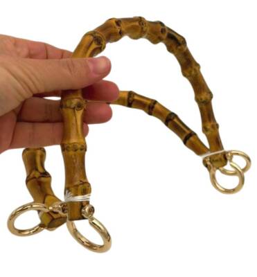 Angel Çanta Aksesuar 18X15 Cm Light Gold Halkalı Gerçek Bambu Çanta Sapı - 3