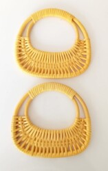 Angel Çanta Aksesuar Açık Sarı Renk Gerçek Bambu Çanta Sapı No:23 - Angel Çanta Aksesuar