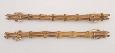 Angel Çanta Aksesuar Düz Gerçek Bambu Çanta Bursu Light Gold Halkalı - 3