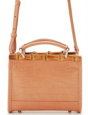 Angel Çanta Aksesuar Düz Gerçek Bambu Çanta Bursu Light Gold Halkalı - 4