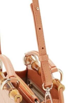 Angel Çanta Aksesuar Düz Gerçek Bambu Çanta Bursu Light Gold Halkalı - 6