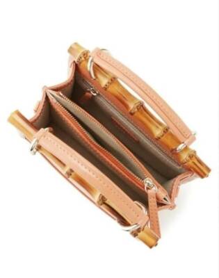 Angel Çanta Aksesuar Düz Gerçek Bambu Çanta Bursu Light Gold Halkalı - 7