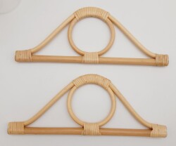 Angel Çanta Aksesuar Göz Model Açık Ton Gerçek Bambu Çanta Sapı - Angel Çanta Aksesuar